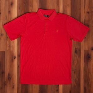 Loudmouth Essential Golf Polo Shirt‎ Mens Large Red Performance Short Sleeve